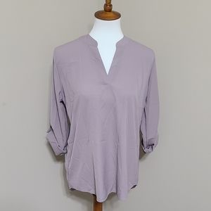 Grey tab sleeve blouse